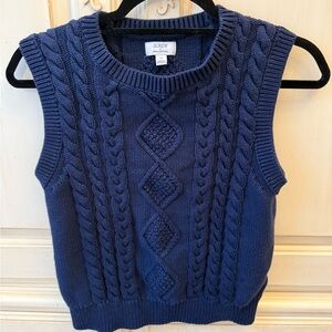 J. Crew Women's Navy Cable Knit Sweater Vest